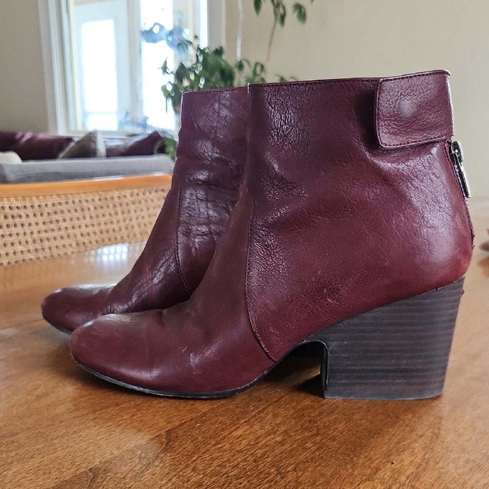 Eileen Fisher Deep Red Ankle Booties